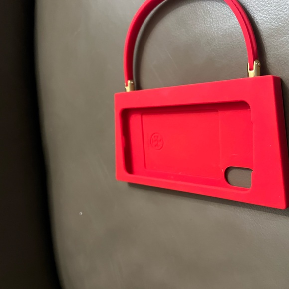 Tory Burch Red Phone Case with Gold Accents - Picture 6 of 13